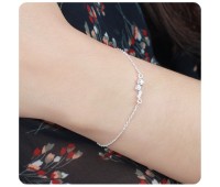 Four Circles with CZ Stone Silver Bracelet BRS-1105